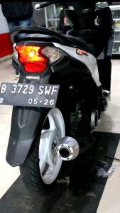 Knalpot stukigi copy cms bas adem gerum untuk beat vario mio semua matic