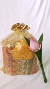 ถุงใส่สังฆทาน ไซค์ SMLXL ซม ถุงไหมแก้ว ลายไทยดิ้นทอง ถุงสังฆทาน ถุงใส่หนังสือธรรมะ