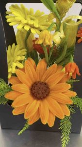 Quà tặng-hoa kẽm nhung cao 40-45cm ngang 22-25cm