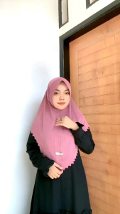 Hijab Bergo Pet Sabit Harian Lasercut Polos Premium/Jilbab Instan Bella Laser/Bergo Instan
