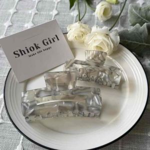 [Singapore] Premium Quality Rectangle Sharp Acetate Hair Claw Clip Korean Style Hair Clip Girl’s Hair Accessories