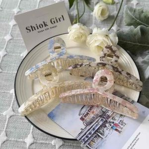 [Singapore] Premium Quality Cross Clips Acetate Acrylic Hair Claw Clip Korean Style Hair Clip Girl’s Hair Accessories