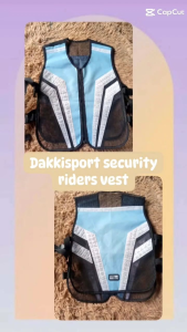 Dakkisport security riders vest black and pink with reflective stripes