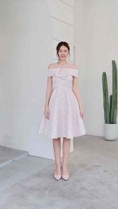 [พร้อมส่ง] LUXURY707 เดรสออกงานทรงสั้น เปิดบ่านรัก กระโปรงฟรีช่วงสะโพก