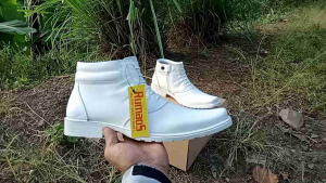 Sepatu PDU PDH Putih Full Kulit Rumaos