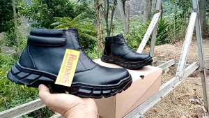 Rumaos sol tebal sepatu PDH pria lapangan kulit