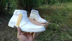 Rumaos full kulit putih sepatu PDU PDH