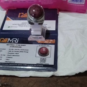 natural star rubby+memo+ring tintanium