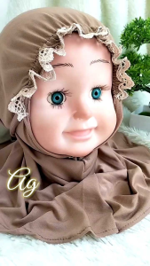 ALISHA HIJAB / JILBAB KERUDUNG INSTAN BAYI DAN ANAK USIA O SAMPAI 3 TAHUN MURAH BAGUS REAL PIC
