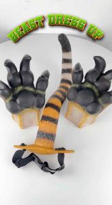 Beast Dress Up Costume with Tail and Claws Tiger Dinosaurs Animal Costume For Children
