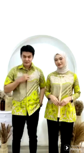 Couple Baju Batik Keluarga / Baju Anak Laki-laki / Atasan Batik / Sragam Batik / Kemeja Batik Pria / Tunik Batik / Blouse Batik / Baju Kerja BLOUSE BOLERO  TUNIK BOLERO MOTIF INARA LIME
