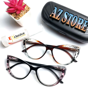 Paket Kacamata Wanita Frame Cat Eye Plastik Lensa Mika Gratis Bok Lap dan Cleaner