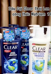HÀNG CHUẨN THÁI -Combo 2 chai dầu gội đầu gồm clear Bạc Hà 400ml và Clear Men 400ml