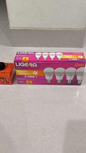 LIGERA Gold pack 8W 10W 14W lampu paket hemat isi 4 PC lampu LED cahaya putih 6500K E27