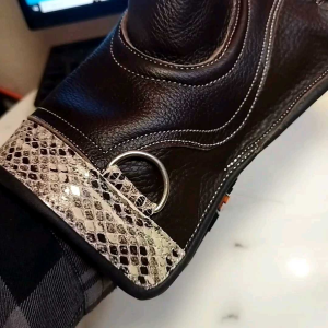 Găng tay và còi huấn luyện chim săn mồi chất liệu da bò 2 lớp dài 30cm