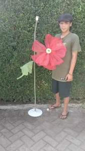 standing bunga lampu dekorasi 1 tangkai diameter 47cm/lampu taman/lampu hias/lampu ruang tamu/lampu kamar