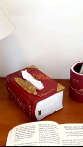 Kotak Tisu Buku Lucu unik classic premium retro dekorasi rumah tempat tisu dekorasi rumah