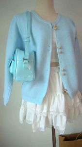 เสื้อคาร์ดิแกน CherryBlossomshop  สีพาสเทล กระดุมลาย Pastel Cardigan