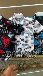 Baju Kemeja Anak laki-laki casual motif surfing lengan pendek abstrak 2 3 4 5 6 7 8 9 10 11 12 tahun