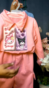 Setelan Anak Perempuan Terbaru Motif Lucu Viral Kuromi mix Chinamororr Atasan Sweter Crop usia 2 -12