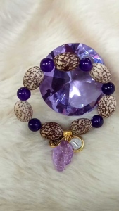 Pure Amethys Nine Tailed Fox Bracelet w/ Buto ng Sinukuan Money Tree St Benedict