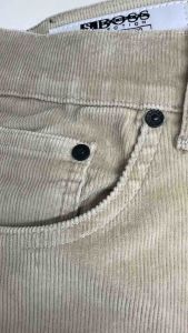 Celana Pria Corduroy BOSS SELECTION Melar Warna Kream - Regular Standar
