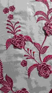 SETELAN BAJU KURUNG BORDIR BUNGA TIMBUL LAMBAK