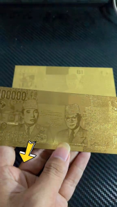 Souvenir Uang Antik 100000 Gold Foil edisi khusus Soekarno
