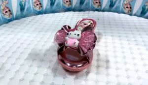 Dép Đế Đúc Cánh Cụt hồng hình Elsa nơ mèo cho bé gái