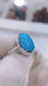 100% Natural Firus Skyblue Iran nesyabur silver handmade ring