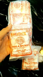 Ragi tape BOLA DUNIA KECIL 1BALL isi 5pak