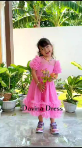 Dress ulang tahun/dress pesta anak/dress anak warna pink/dress anak lucu