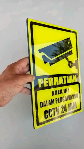 Papan Board Akrilik Tanda Peringatan CCTV