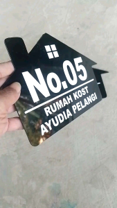 Papan Akrilik Tanda Nomor Alamat Rumah Custom Nama Jalan Blok DLL