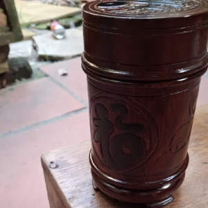 Hộp gỗ chạm khắc chữ "Phúc" - Đồ trang trí nội thất