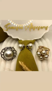 Bros Ring Mutiara Simpel & Cincin Hijab isi 3pcs