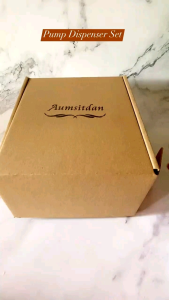 Pump Bottle Dispenser SET with stickers and bamboo tray for Kitchen and Bathroom