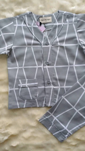 Piyama Anak Laki-laki Bahan Katun Adem & Variasi Kerah Y Full Kancing Depan