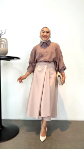 Kemeja Wanita Terbaru Plisket Kombi Vest Bordir Linen Oversize Jumbo