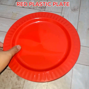 [10 pcs] Red or white Plastic Plate for all occasions  makapal 10 inches