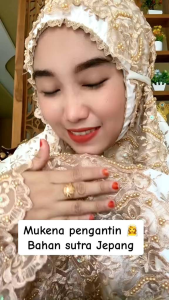 Mukena Sutra Jepang Mukenah Mewah Sutera Japan Hiasan Payet Queen Mahar Nikah Super Cantik