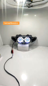 REFLEKTOR LAMPU DEPAN SHOGUN 125 LAMA 2004 CUSTOM DAYMAKER BILED 2 LENSA SUPER TERANG