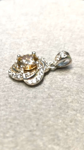 Dây Chuyền Bạc Ý Xi Kim – Mặt Kim Cương Nhân Tạo 6.8 Ly