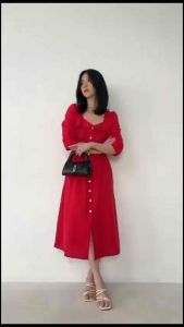 CJ FASHION - DRESS 2270 CANDY BACK TIED MIDI DRESS PREMIUM