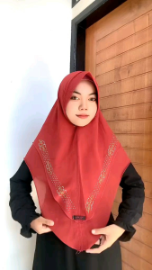 Jilbab Khimar Ceruty /Khimar Ceruty 2 Layer Payet Depan Super Cantik