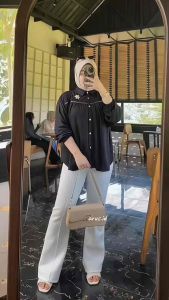 TANPA BROS Moana blouse/blouse rayon twill/blouse lengan panjang/kemeja wanita lengan panjang