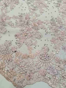 Kain Tille Transs Korea Payet || Bahan Kebaya Bordir Korea