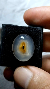 Batu akik combong putih mulus natural