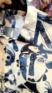 KEMEJA PRIA FULL PRINT/SPOON/MOTIF ABSTRAK FACES