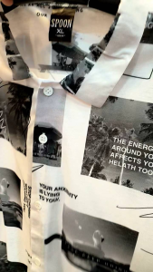 Kemeja Pria/Wanita Dewasa Lengan Pendek | SPOON | Motif - Monochrome